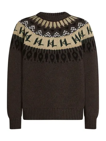 Karl Lagerfeld Sveter  béžová / čokoládová / zelená