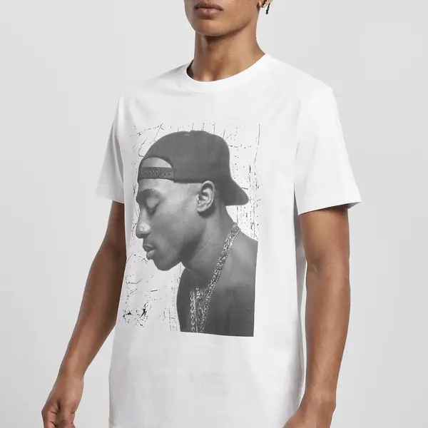 Tupac Cracked Background Tee bílé