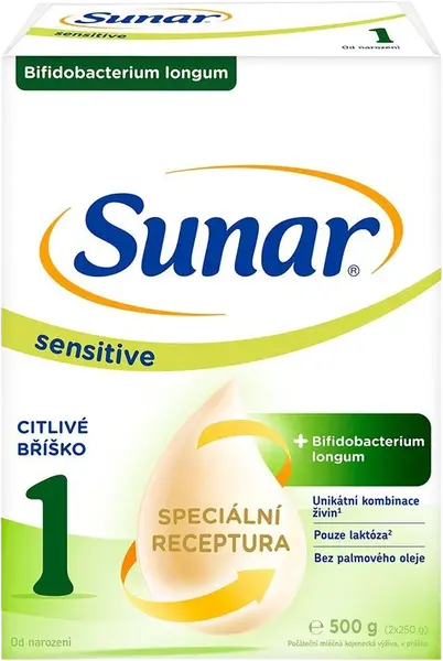 SUNAR Sensitive 1 počáteční kojenecké mléko, 500 g