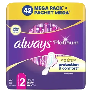 ALWAYS Platinum Super (velikost 2) Vložky s křidélky 42 ks