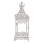 Kovová lucerna Cinti 39 cm, bílá antik