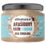 ALLNATURE Arašídový krém s bílou čokoládou a kokosem 220 g
