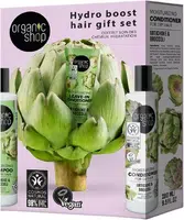 ORGANIC SHOP Dárková sada pro vlasy Hydro boost - šampon + kondicionér + bezoplachový kondicionér