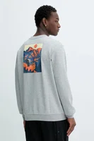 Mikina adidas Doodle Hunt Hike Sweater pánská, šedá barva, s potiskem, JM6503