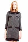 LOVE MOSCHINO SHORT DRESS WOMAN GRAY