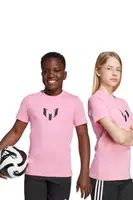 Bavlněné tričko adidas Performance MESSI růžová barva, s potiskem, JM8952
