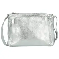 Dámská kožená crossbody kabelka stříbrná - Delami Vera Pelle Bandit
