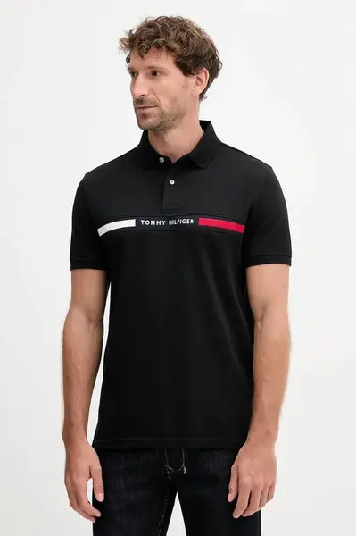 Polo tričko Tommy Hilfiger pánské, tmavomodrá barva, s aplikací, MW0MW38130