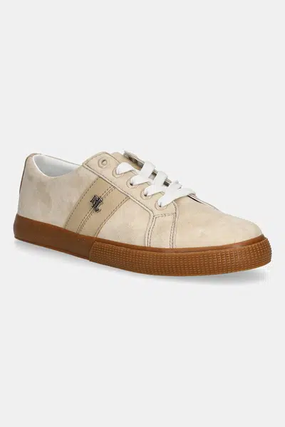 Semišové tenisky Lauren Ralph Lauren Janson II dámské, béžová barva, 802868344004