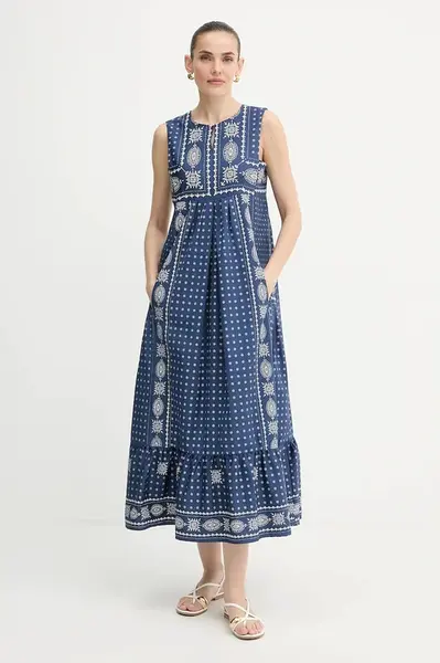 Šaty Weekend Max Mara MANILA tmavomodrá barva, maxi, 2525226021600