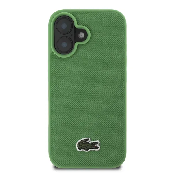 Zadní kryt Lacoste Iconic Petit Pique Woven Logo MagSafe pro Apple iPhone 16, zelená