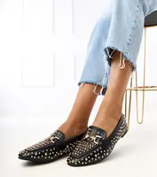 Gemre Black studded loafers Lea