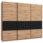 Xora SKŘÍŇ S POSOUVACÍMI DVEŘMI, černá, dub artisan, 262,5/224/65,5 cm