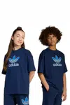 Dětské bavlněné tričko adidas Originals tmavomodrá barva, s aplikací, JV8558