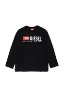 Dětské bavlněné tričko s dlouhým rukávem Diesel TDROPS T-SHIRT černá barva, s potiskem, J02474