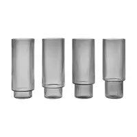 Sada sklenic na nápoje ferm LIVING Ripple Long Drink Glasses 4-pack
