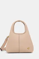 Kožená kabelka Coach hnědá barva