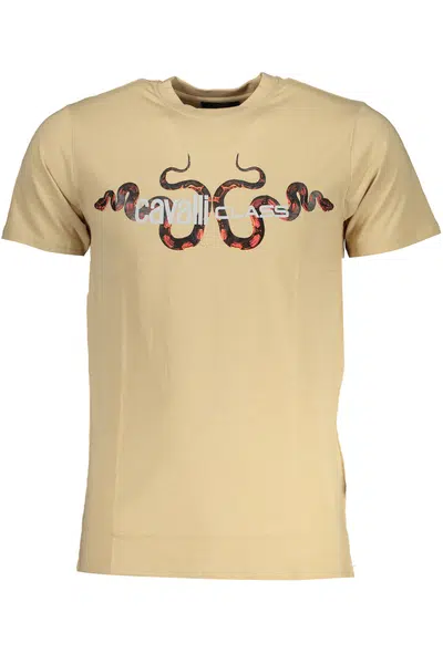 CAVALLI CLASS MEN'S SHORT SLEEVED T-SHIRT BEIGE