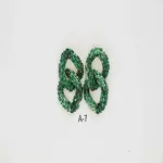 Alloy & Glass Dangle Stud Earrings
