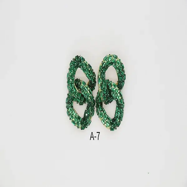 Alloy & Glass Dangle Stud Earrings