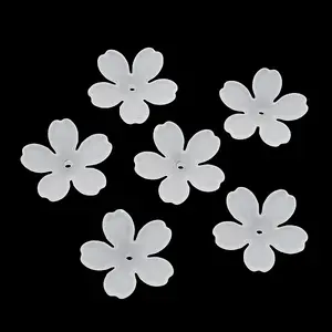 5-Petal Frosted Acrylic Bead Caps