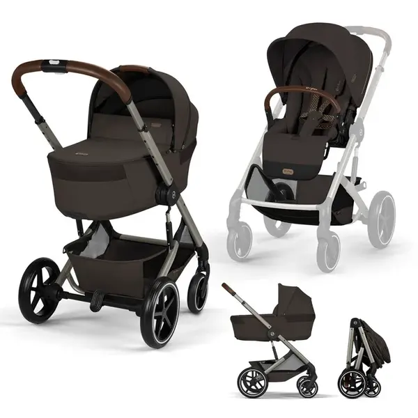 CYBEX Kočík kombinovaný Balios S Lux & Balios Fold Cot Chocolate Brown Gold