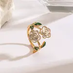 Alloy Enamel Cuff Open Rings