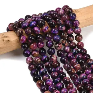 Natural Galaxy Tiger Eye Beads Strands