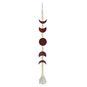 Wood Beaded Moon Phase Pendant Decorations