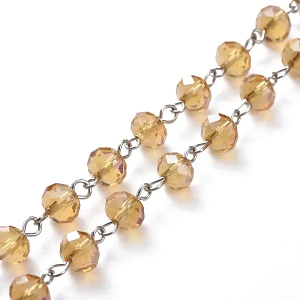 Handmade Electroplate Glass Beaded Chains