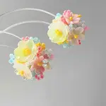 Flower Glass Plastic Stud Earrings