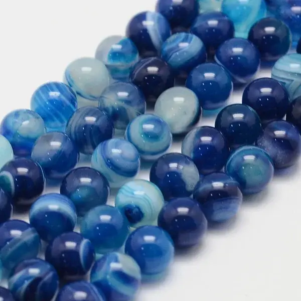 Natural Striped Agate/Banded Agate Bead Strands