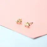 Brass Micro Pave Clear Cubic Zirconia Stud Earrings