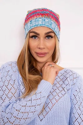 Kesi Fleecová čepice Klaudia K255 žlutá neon+modrá