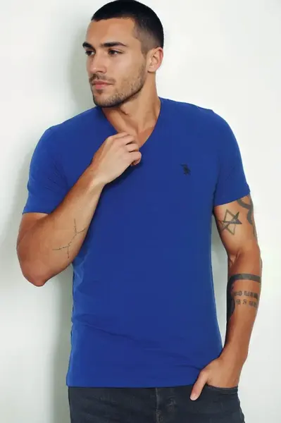T9568 DEWBERRY V-NECK MEN'S T-SHIRT-SAKS