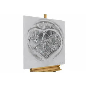 KUNSTLOFT RUČNĚ MALOVANÝ AKRYLOVÝ OBRAZ BÍLÝ, 80/80 CM
