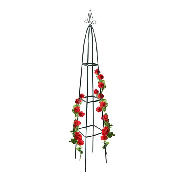 Relaxdays OBELISK Zelený kovový 192 cm