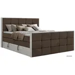 MKS POSTEL BOXSPRING ALNOR KING DUO 140/200 - Hnědá Samet - Topper T25 - H3