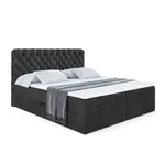 ALTDECOR AMERICKÁ postel s matrací H3 a roštem – BOXI8 – 200 x 200 cm, černá