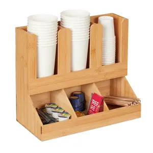 Relaxdays ORGANIZÉR Přírodní bambus 6 přihrádek 29,5 cm