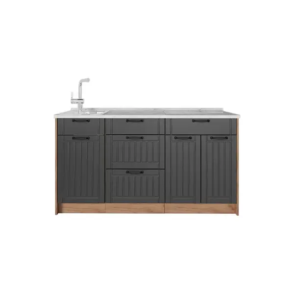 Vicco KUCHYŇSKÝ BLOK Fame-Line, Tmavě šedá, 150 cm, PD Mramor