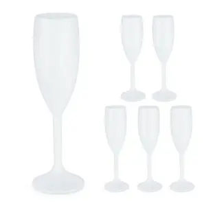 Relaxdays SKLENICE Bílá 6dílná-sada plast 160 ml