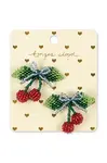 Konges Sløjd  skřipce do vlasů dětské 2 PACK BEADED CHERRY BOW HAIR CLIP
