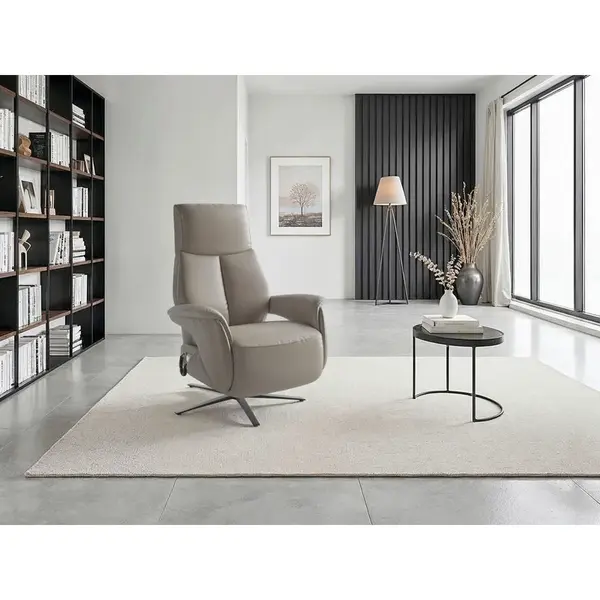 Sit & More RELAXAČNÍ KŘESLO, kůže, šedá