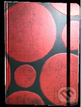 Zápisník s gumičkou A5 145x210 mm  černý s červenými koly