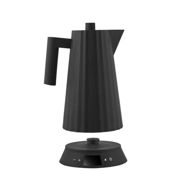 Rýchlovarná kanvica Plissé 1,7L s voľbou teploty vody, čierna - Alessi