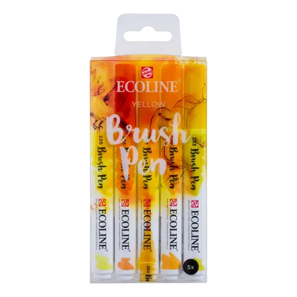Sada Brush Pen Ecoline 5ks - Žluté odstíny