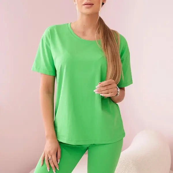Set top+legíny světle zelené