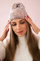 Kšiltovka s mohérem Panterka K233 pudrově růžová