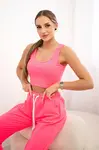 Set top+kalhoty růžové neonové